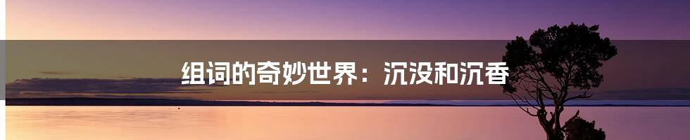 组词的奇妙世界:沉没和沉香