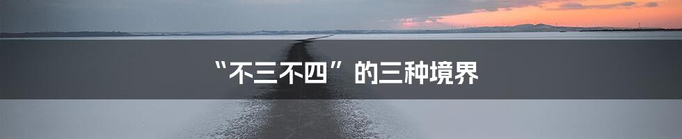 “不三不四”的三种境界