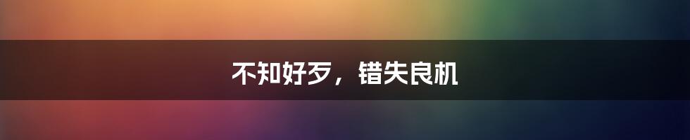 不知好歹,错失良机