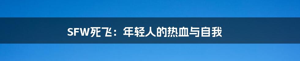 SFW死飞:年轻人的热血与自我