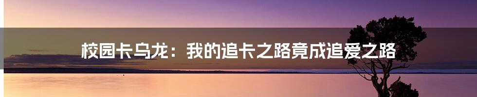 校园卡乌龙:我的追卡之路竟成追爱之路