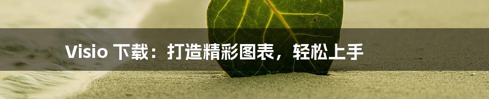 Visio 下载:打造精彩图表,轻松上手