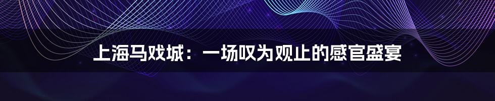 上海马戏城:一场叹为观止的感官盛宴