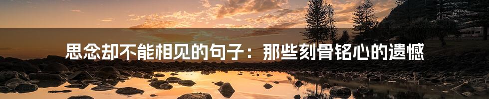 思念却不能相见的句子:那些刻骨铭心的遗憾
