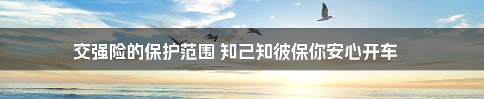 交强险的保护范围 知己知彼保你安心开车