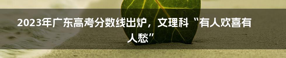 2023年广东高考分数线出炉，文理科“有人欢喜有人愁”