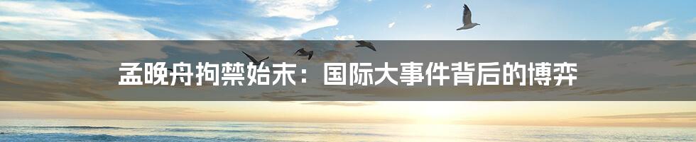 孟晚舟拘禁始末：国际大事件背后的博弈