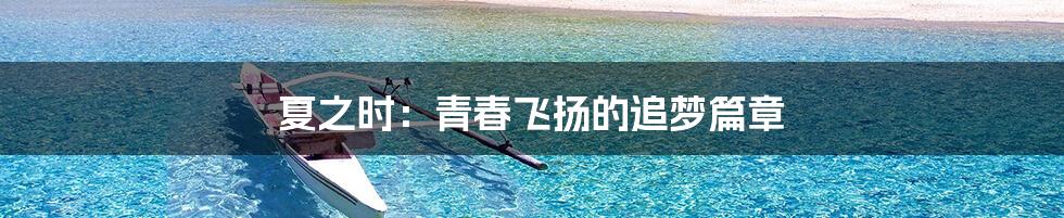 夏之时：青春飞扬的追梦篇章