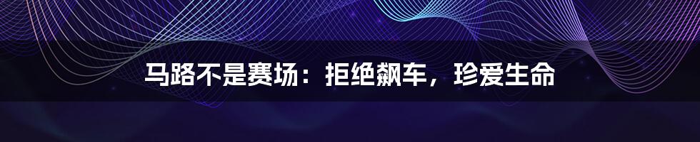 马路不是赛场:拒绝飙车,珍爱生命