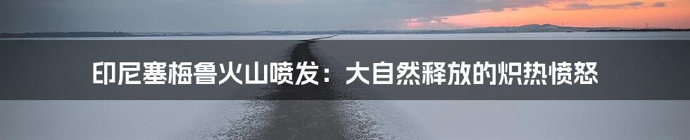 印尼塞梅鲁火山喷发:大自然释放的炽热愤怒
