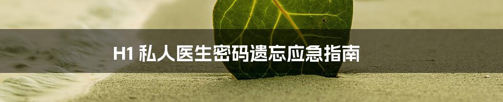 H1 私人医生密码遗忘应急指南