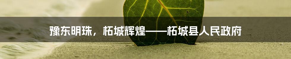 豫东明珠，柘城辉煌——柘城县人民政府