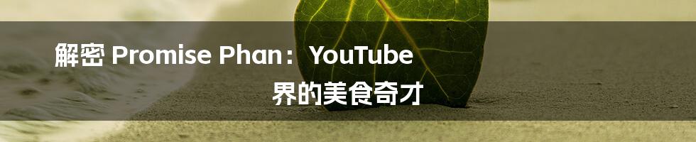 解密 Promise Phan：YouTube 界的美食奇才