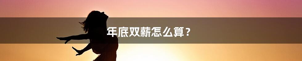 年底双薪怎么算?