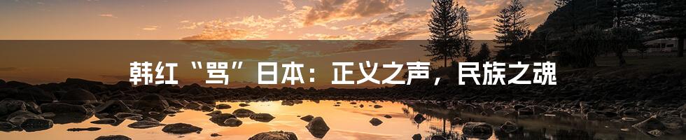 韩红“骂”日本:正义之声,民族之魂