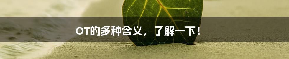 OT的多种含义,了解一下!