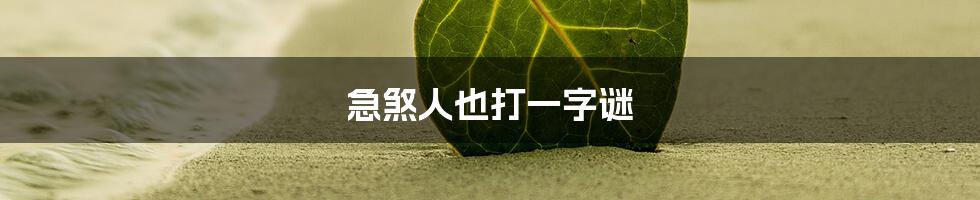 急煞人也打一字谜