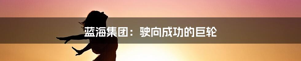 蓝海集团:驶向成功的巨轮