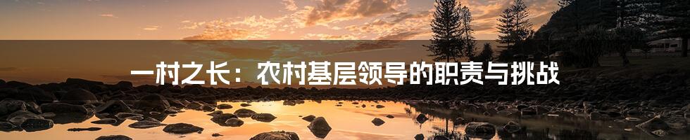 一村之长:农村基层领导的职责与挑战
