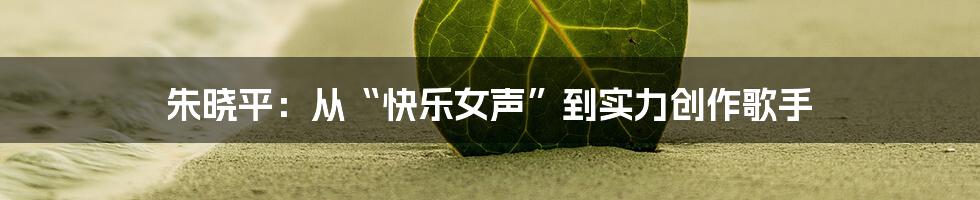 朱晓平：从“快乐女声”到实力创作歌手