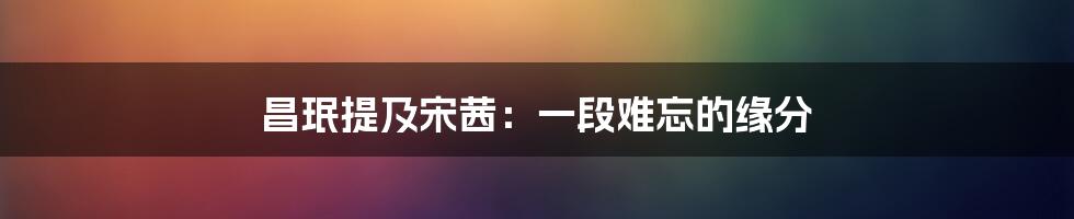 昌珉提及宋茜:一段难忘的缘分