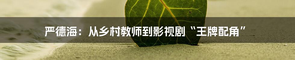 严德海:从乡村教师到影视剧“王牌配角”