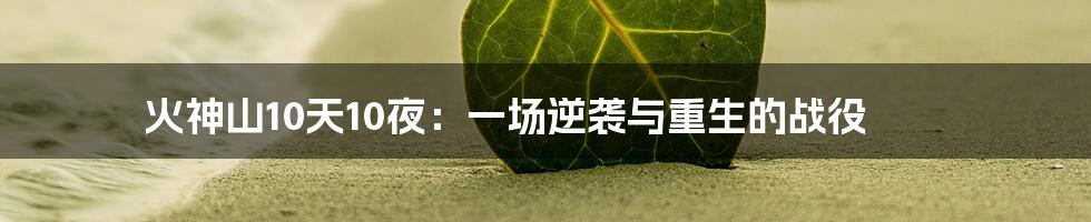 火神山10天10夜：一场逆袭与重生的战役