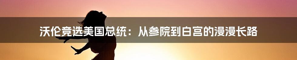 沃伦竞选美国总统：从参院到白宫的漫漫长路