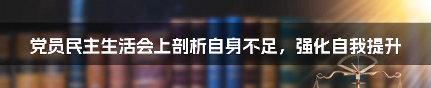 党员民主生活会上剖析自身不足,强化自我提升