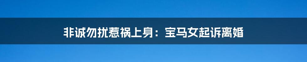非诚勿扰惹祸上身:宝马女起诉离婚