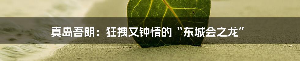 真岛吾朗:狂拽又钟情的“东城会之龙”
