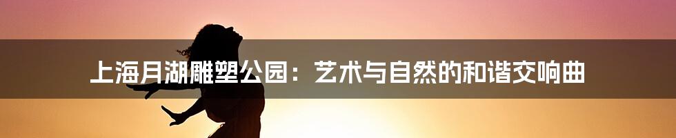 上海月湖雕塑公园：艺术与自然的和谐交响曲