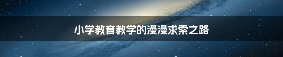 小学教育教学的漫漫求索之路
