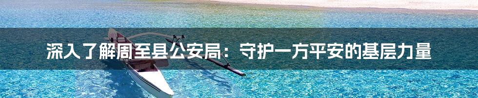 深入了解周至县公安局:守护一方平安的基层力量