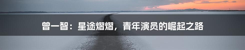 曾一智：星途熠熠，青年演员的崛起之路