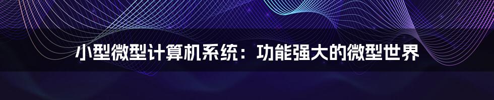 小型微型计算机系统:功能强大的微型世界