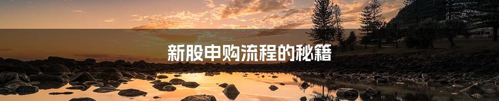 新股申购流程的秘籍