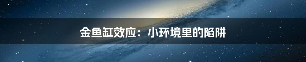 金鱼缸效应:小环境里的陷阱