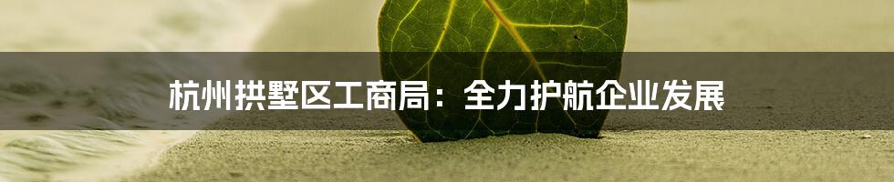 杭州拱墅区工商局:全力护航企业发展