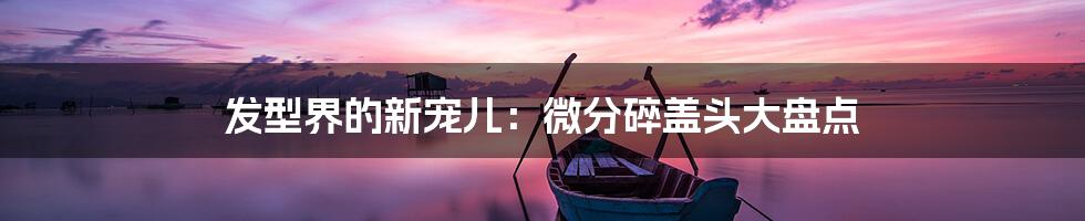 发型界的新宠儿:微分碎盖头大盘点