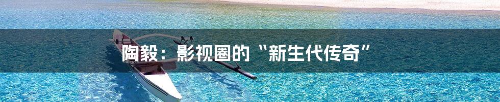 陶毅：影视圈的“新生代传奇”