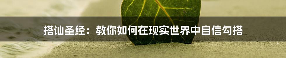 搭讪圣经：教你如何在现实世界中自信勾搭