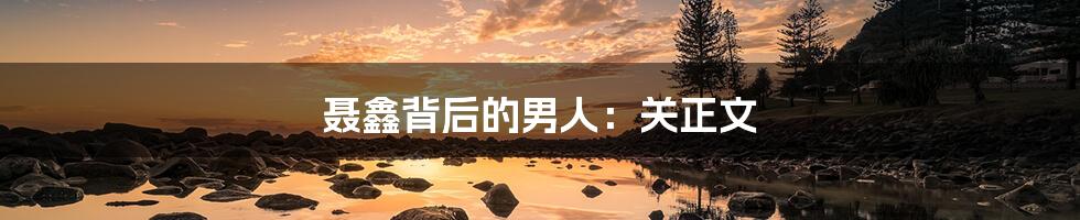 聂鑫背后的男人:关正文