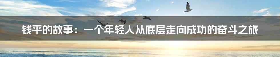钱平的故事：一个年轻人从底层走向成功的奋斗之旅