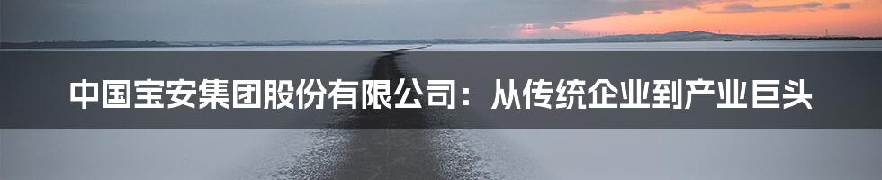 中国宝安集团股份有限公司:从传统企业到产业巨头