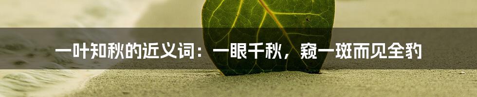 一叶知秋的近义词:一眼千秋,窥一斑而见全豹
