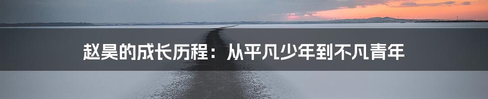 赵昊的成长历程:从平凡少年到不凡青年