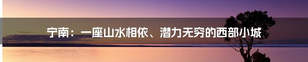 宁南:一座山水相依、潜力无穷的西部小城