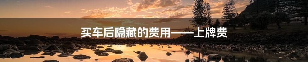 买车后隐藏的费用——上牌费