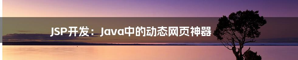 JSP开发：Java中的动态网页神器